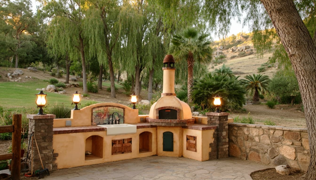 Brick oven installation