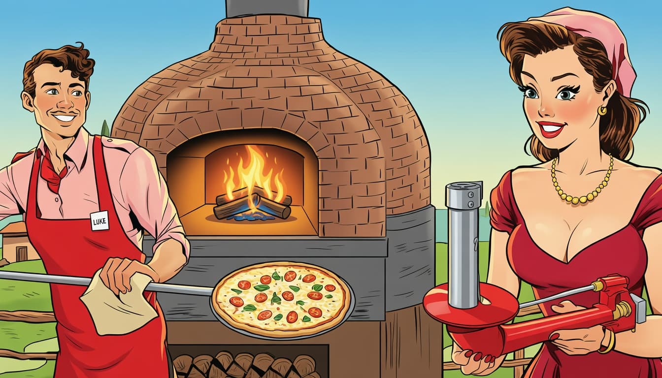 Vamparossa oven with flame